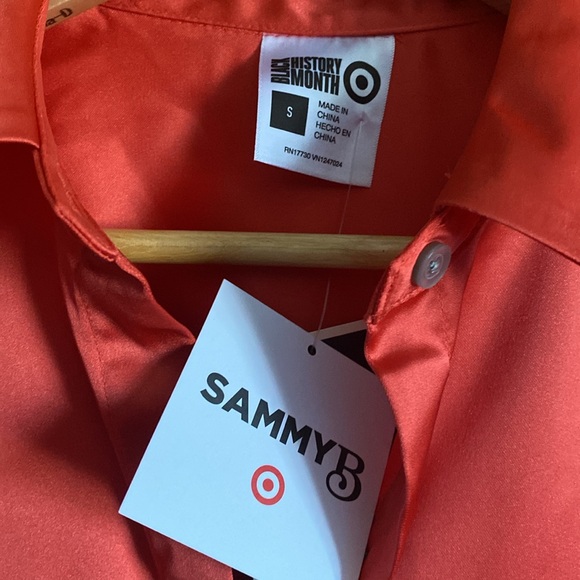 Target Sammy B orange Satin button up - Picture 5 of 5